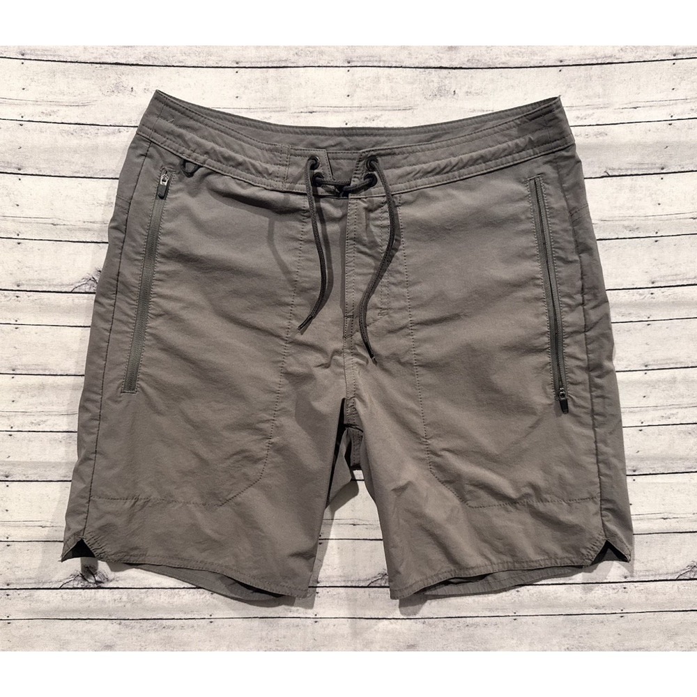 ROARK Mens Layover Trail 2.0 Short Sz 30 Brown Zip Pockets Stretch 7" Inseam